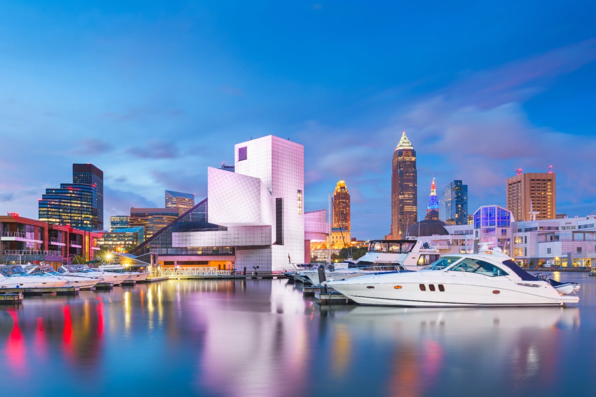 Riverside marina in downtown Cleveland