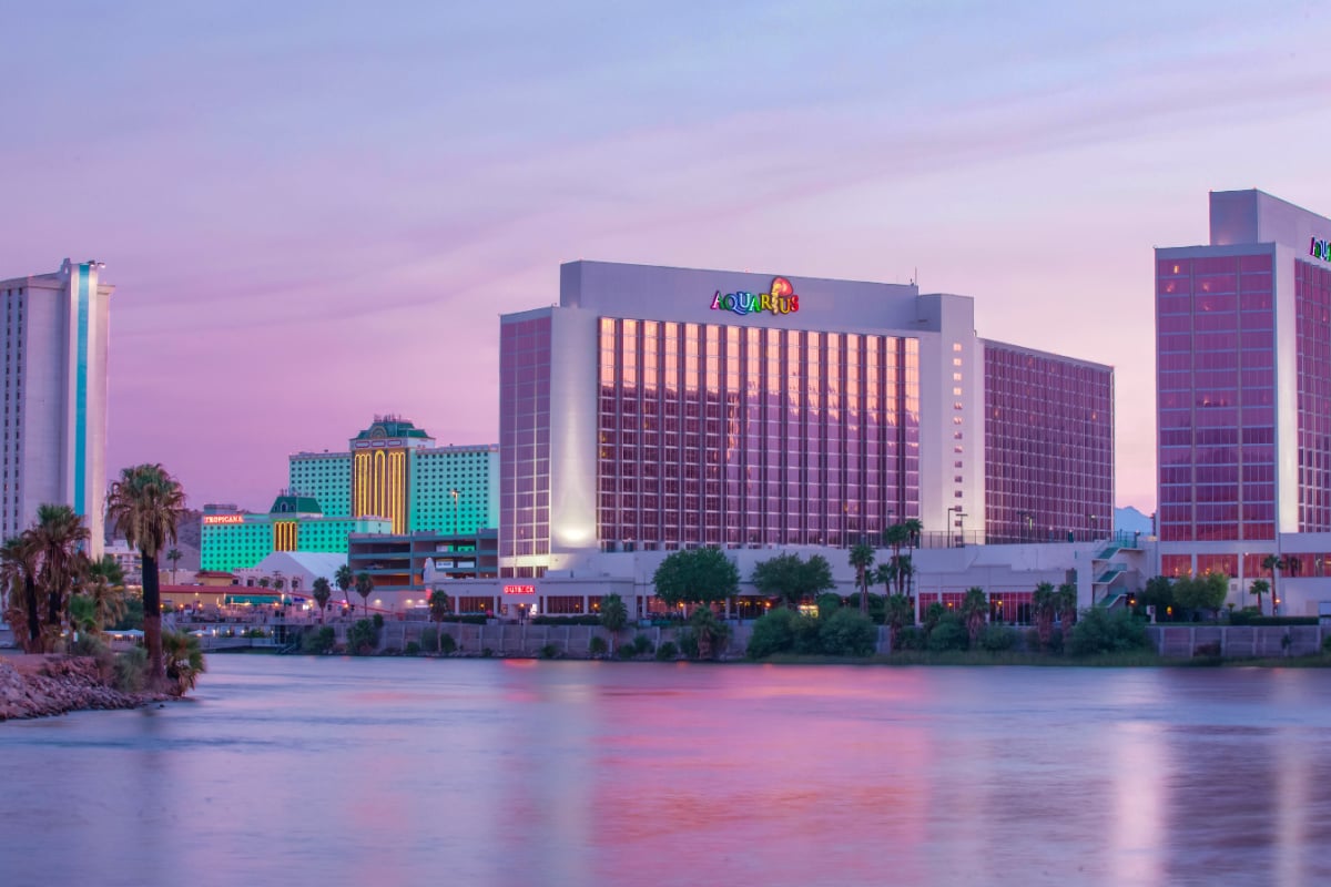 Laughlin, NV hotels at twilight
