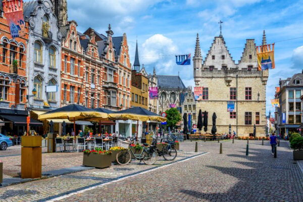 Charming townscape of Mechelen, Belgium